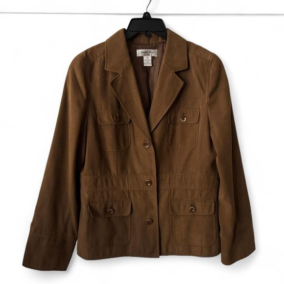 Judith Hart Jackets & Blazers - Judith Hart Petites Brown Suede Blazer